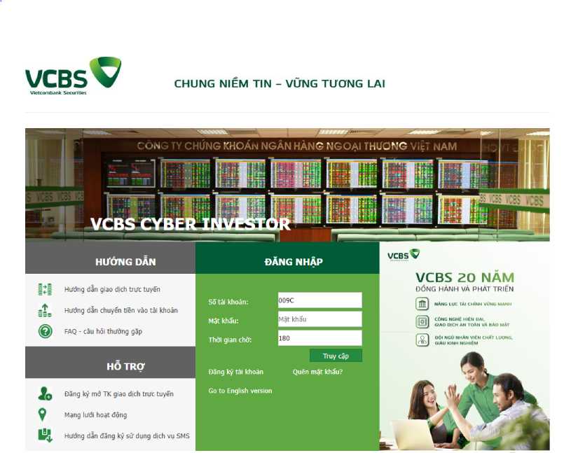 Cách sử dụng VCBS Trading trên Web